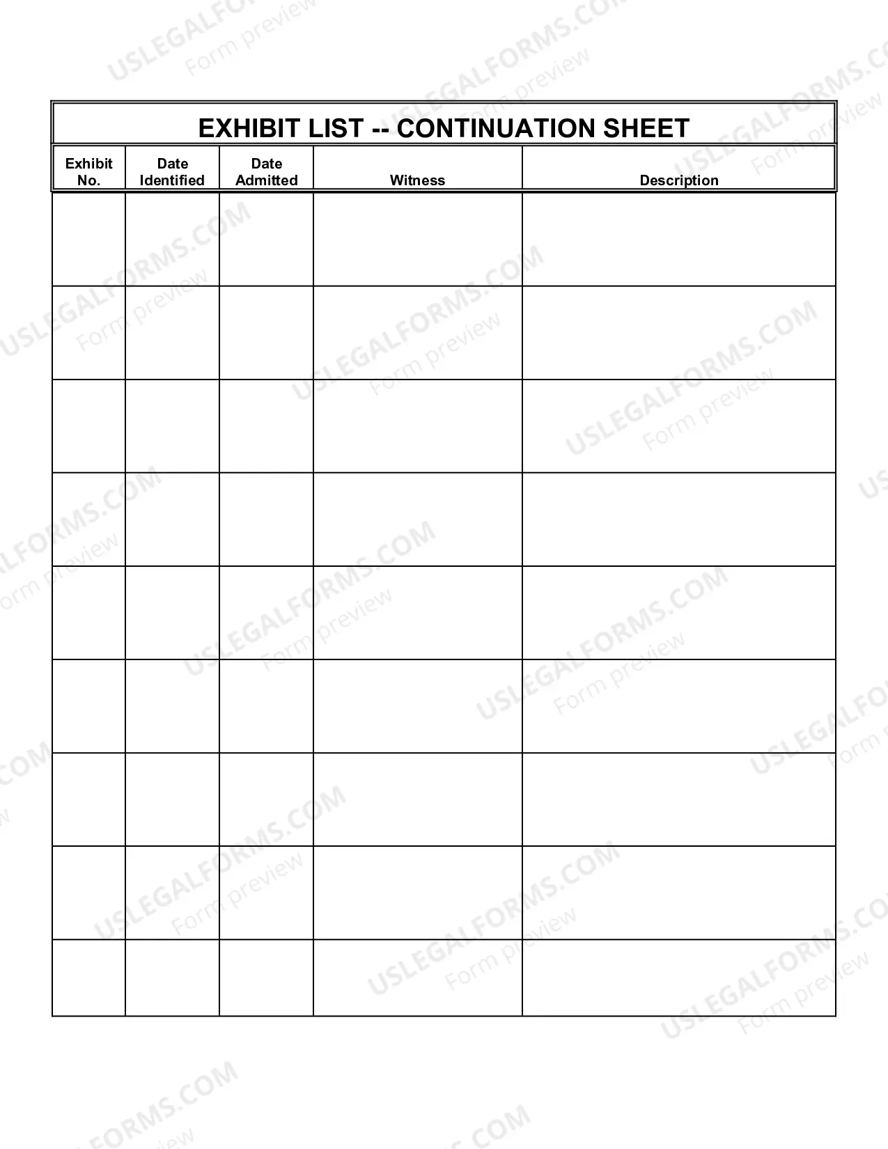 Preview Exhibit List (Judge Scriven-Tampa)