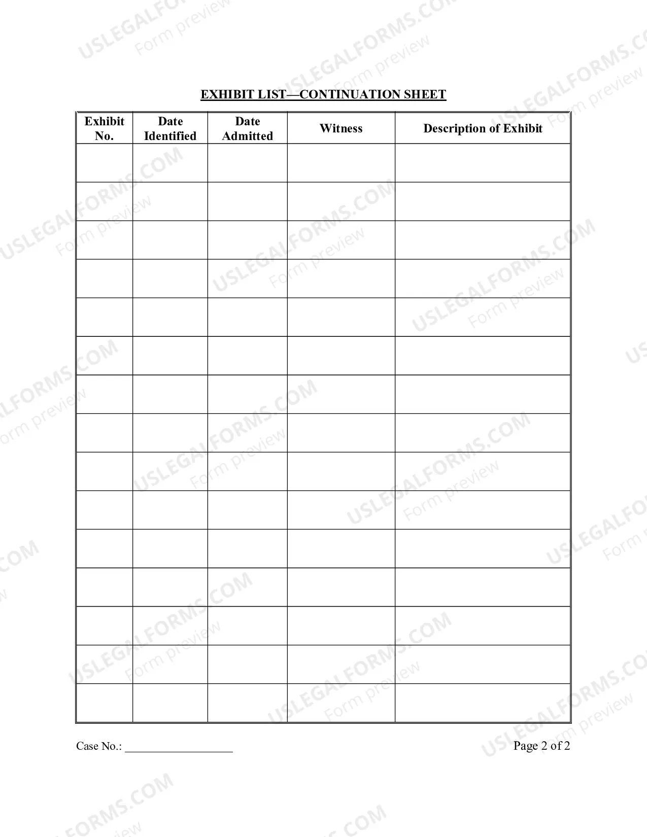 Preview Exhibit List (Judge Sneed-Tampa)