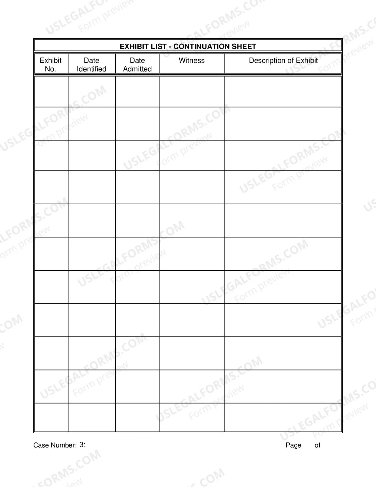 Preview Exhibit List And Tags - Jacksonville Division