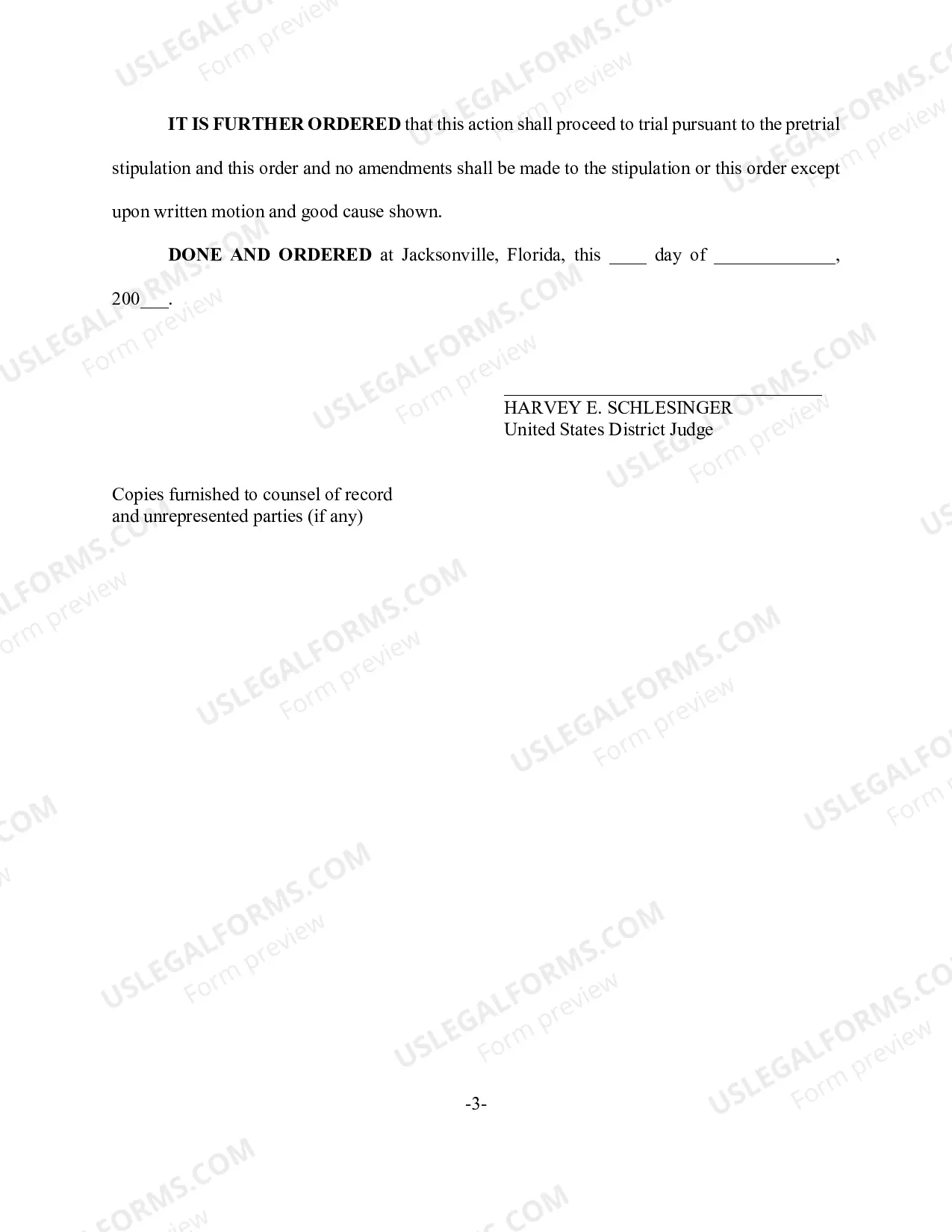 Preview Pretrial Order (Jury - Judge Schlesinger)