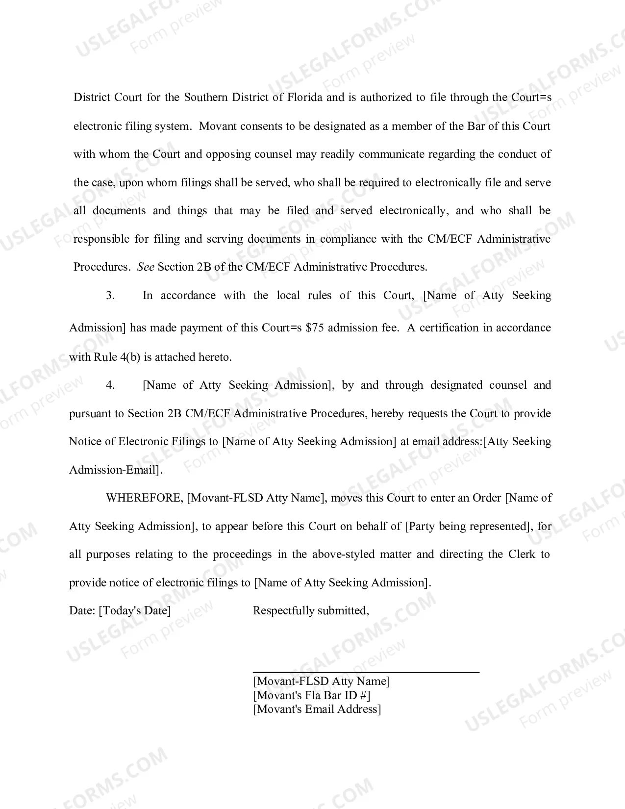 Preview Pro Hac Vice - Motion To Appear Certification And Order Granting Motion