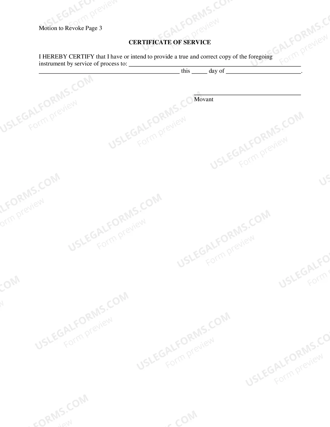 Preview Motion-Order To Revoke Temporary Custody By Extended Family