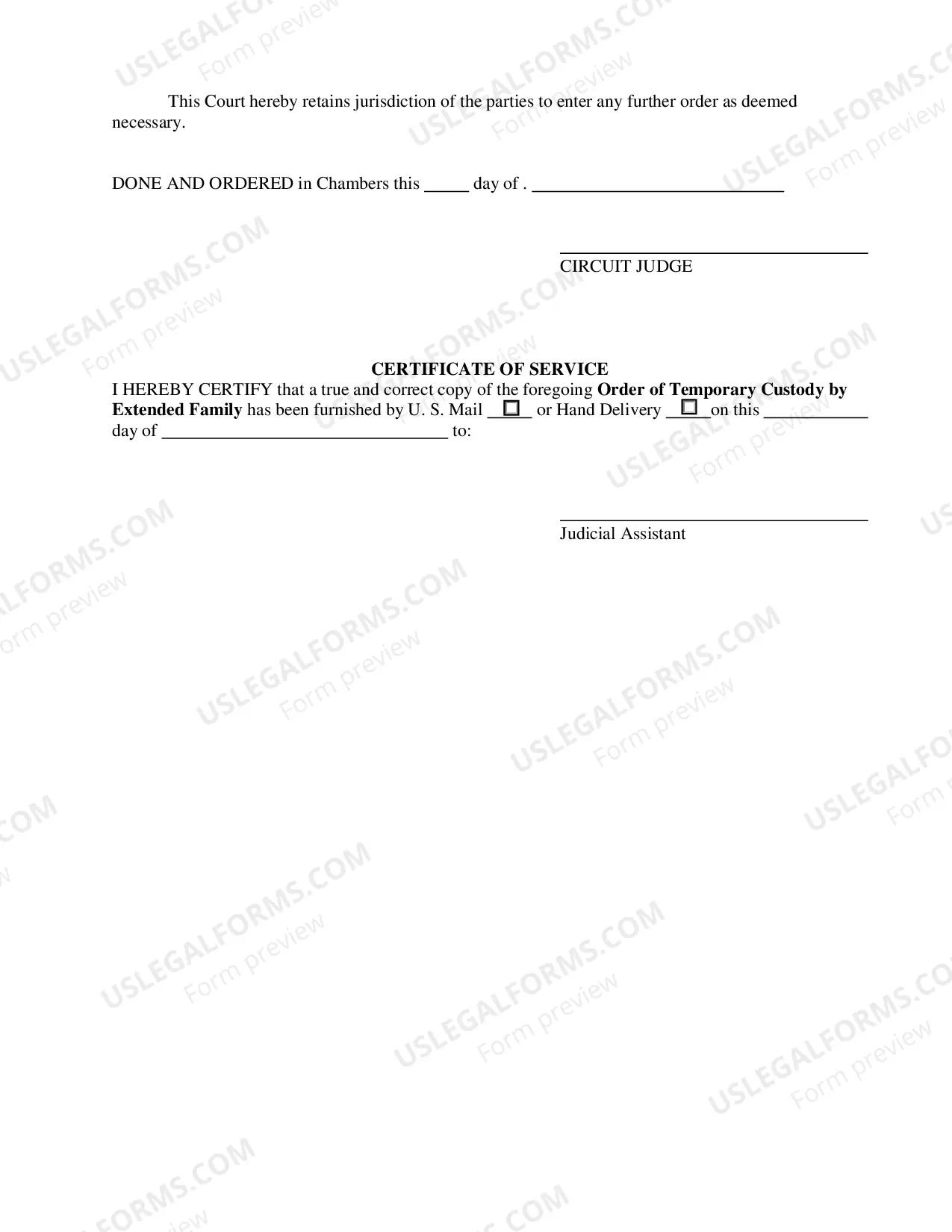 Preview Motion-Order To Revoke Temporary Custody By Extended Family