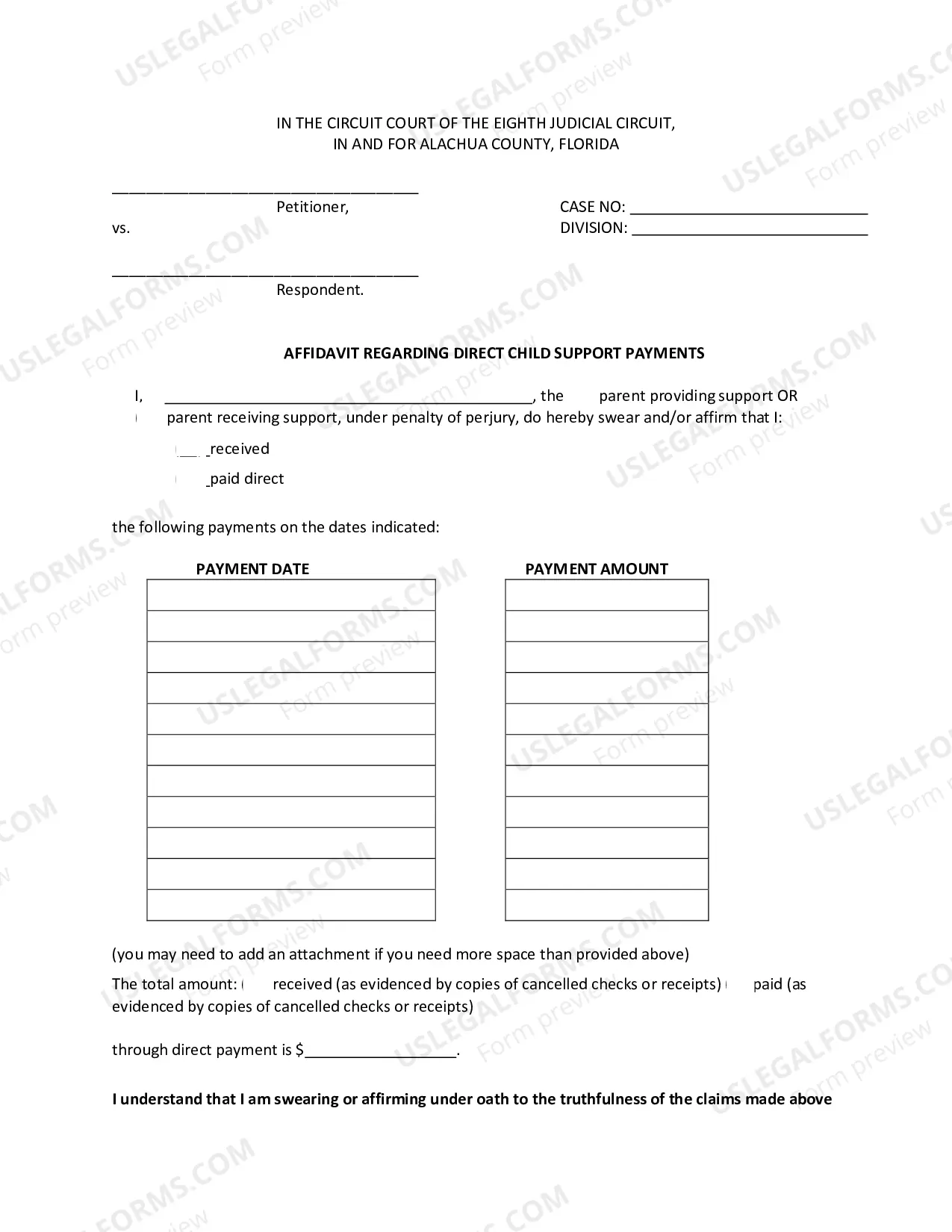 Preview Motion for Credit for Direct Support Payments