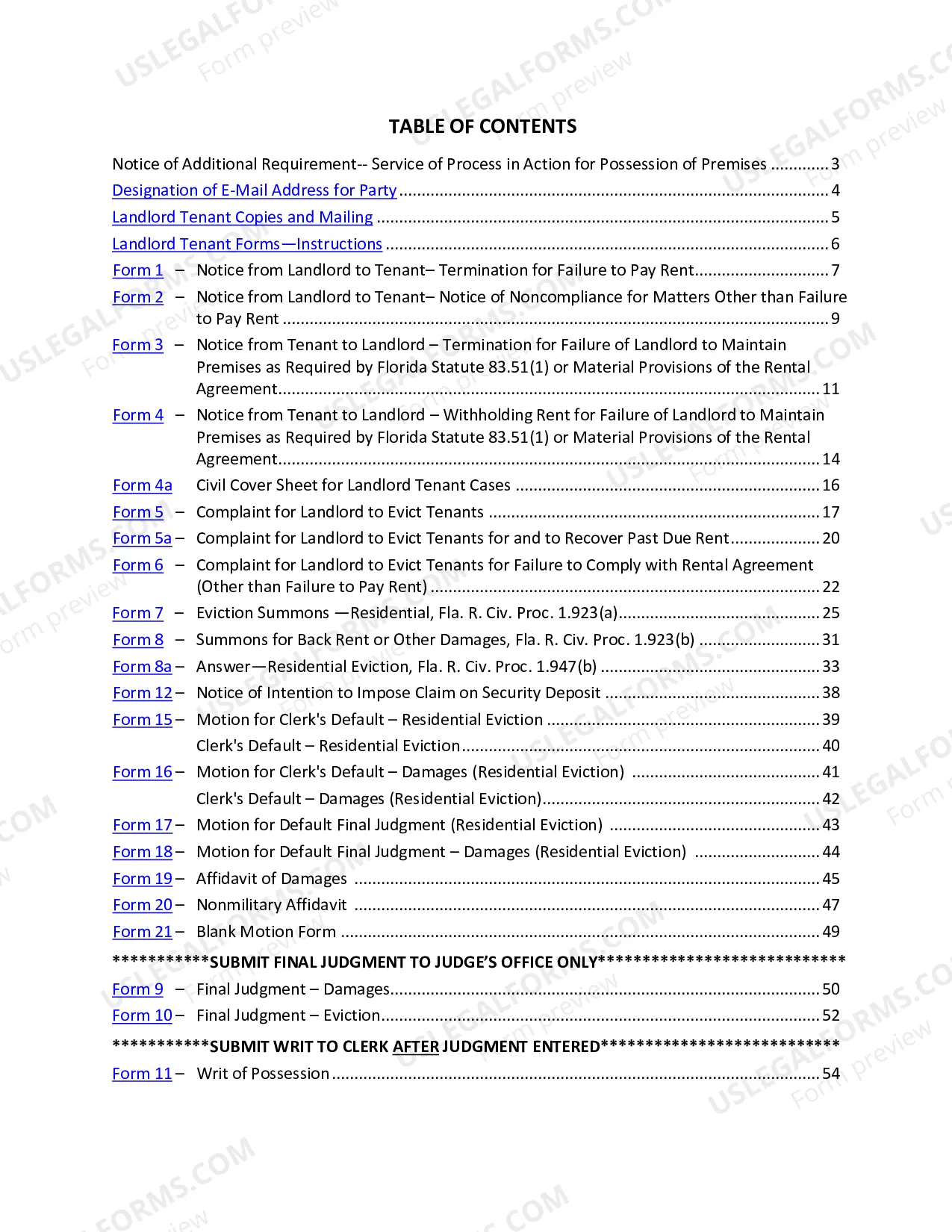 Preview Landlord Tenant Package