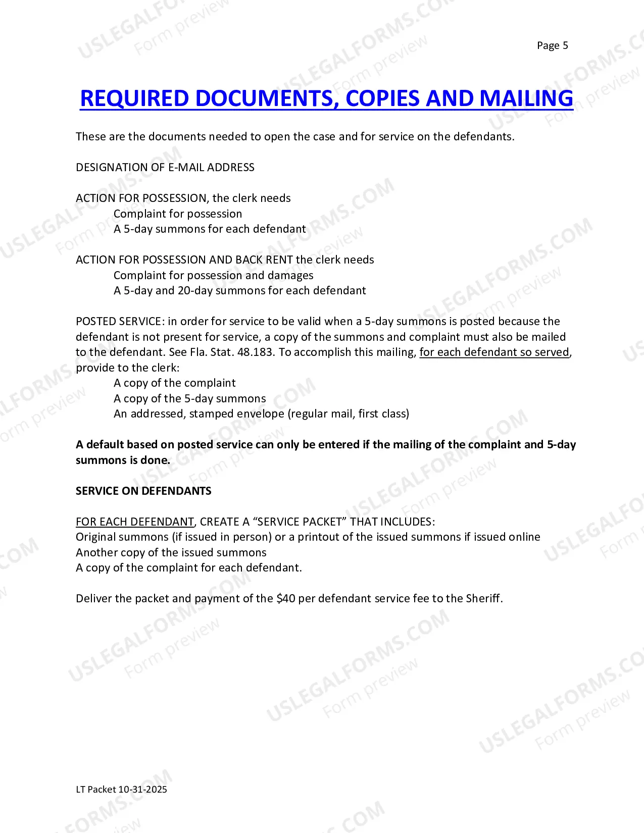 Preview Landlord Tenant Package