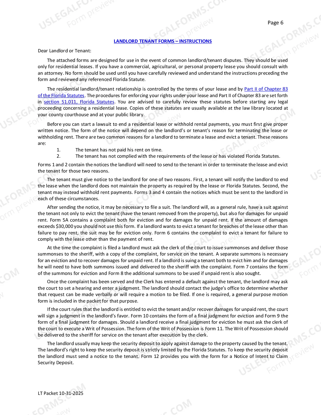 Preview Landlord Tenant Package
