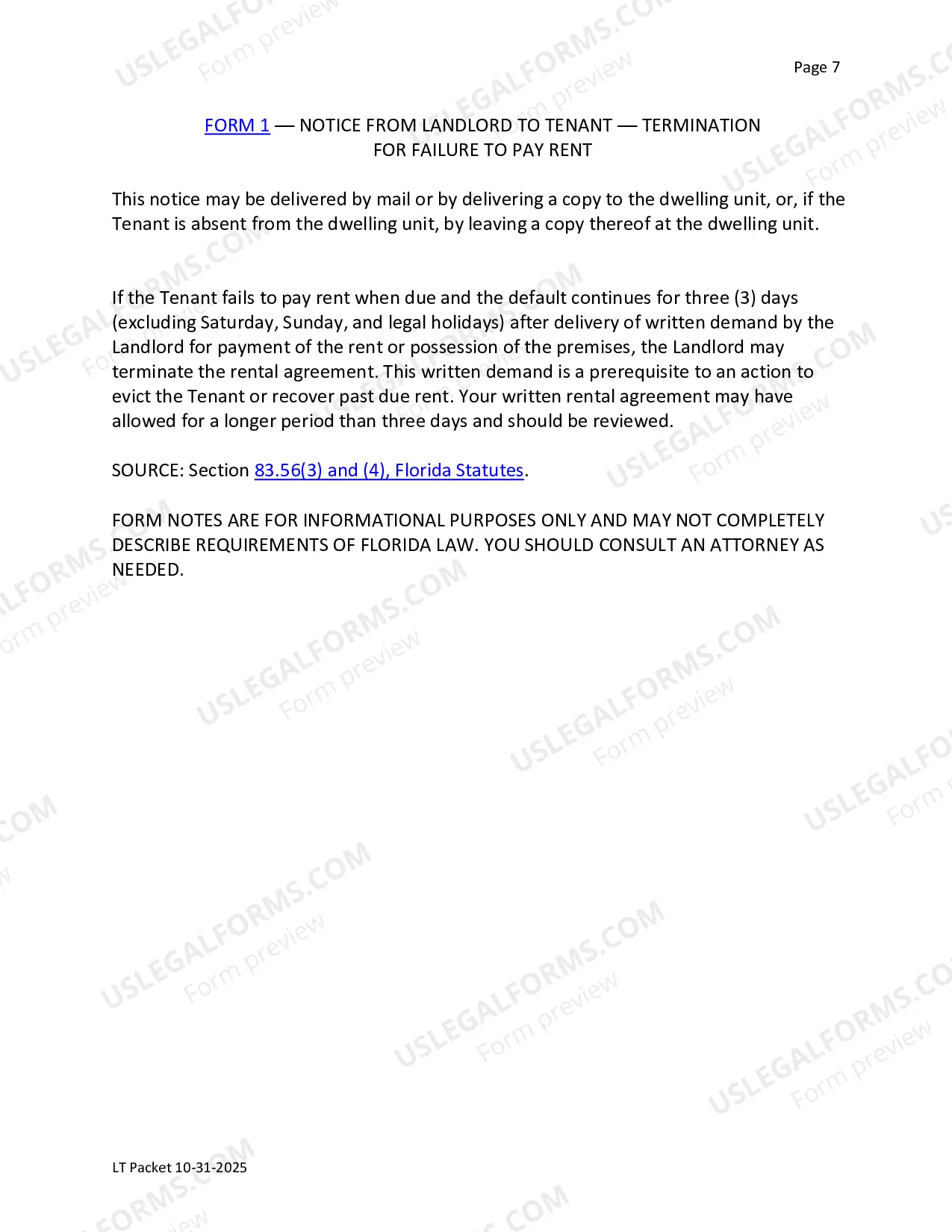 Preview Landlord Tenant Package