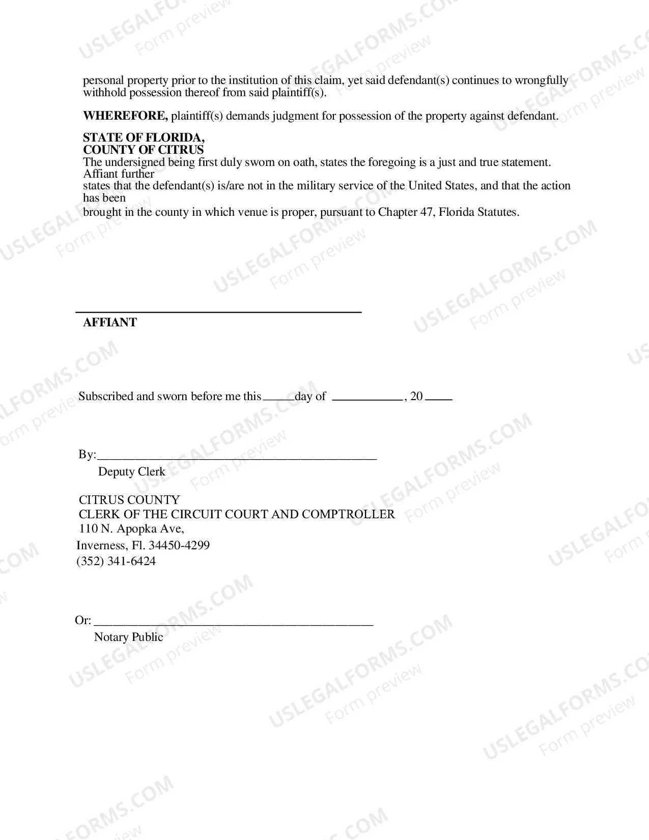 Preview Small Claims Replevin Packet