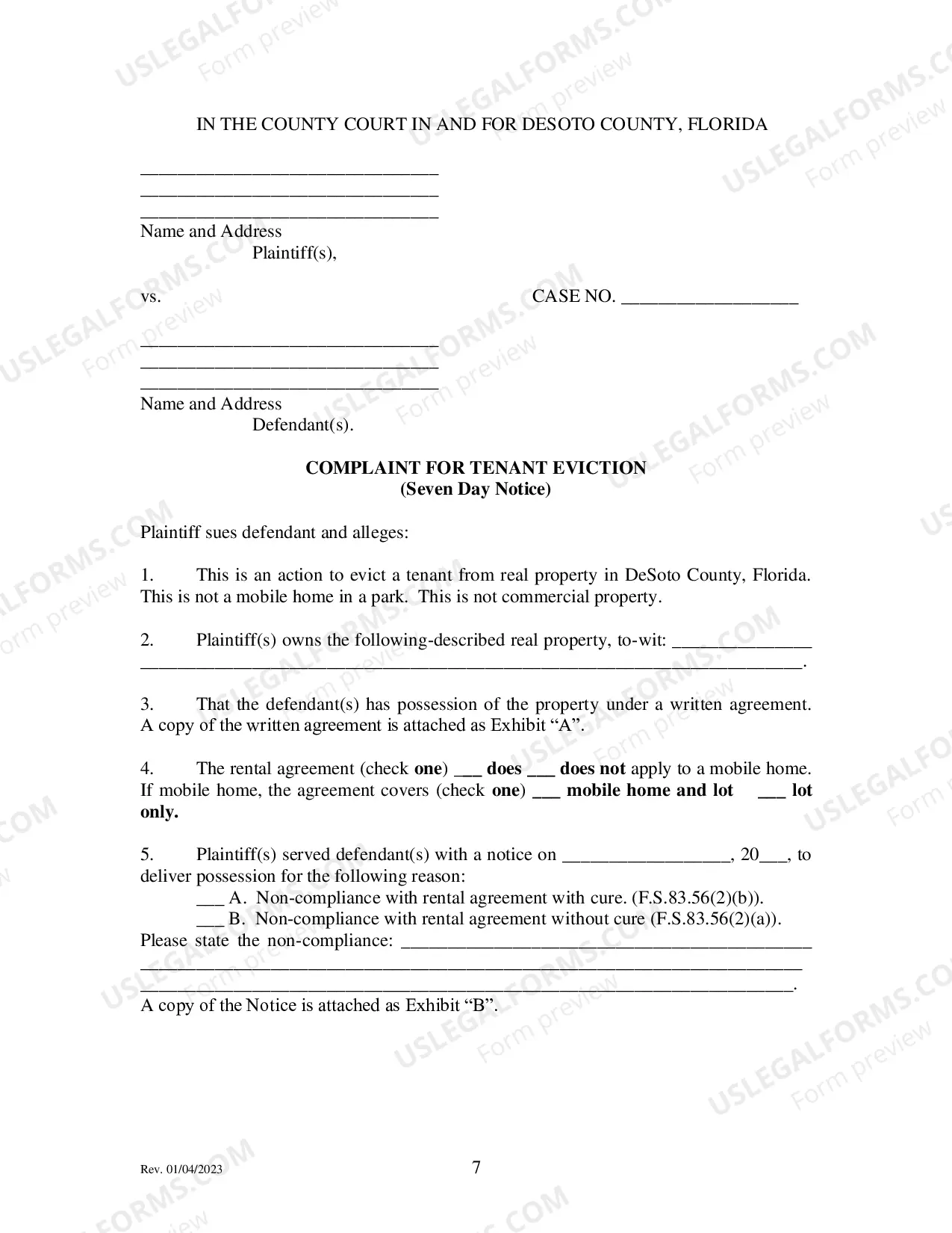 Preview Tenant Eviction Packet (Seven Day Notice with Cure)