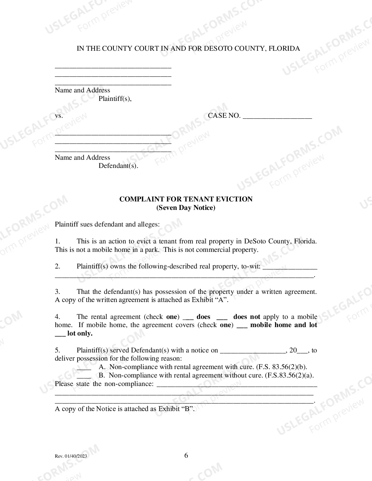 Preview Tenant Eviction Packet (Seven Day Notice without Cure)