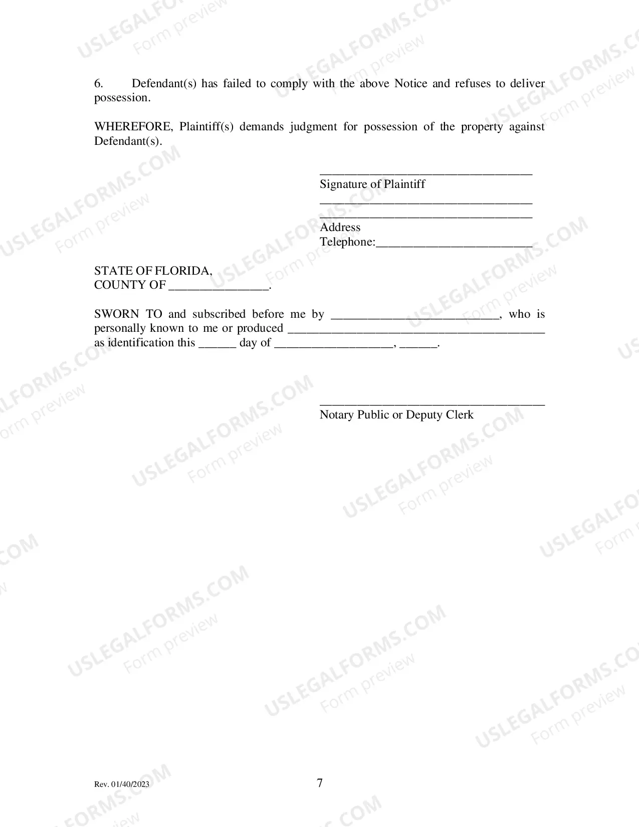 Preview Tenant Eviction Packet (Seven Day Notice without Cure)