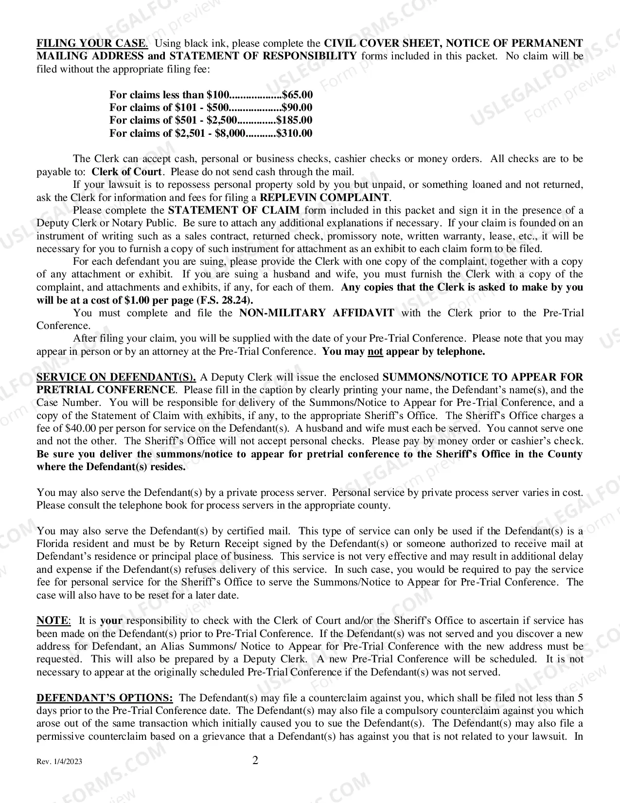 Preview Small Claims Court Packet