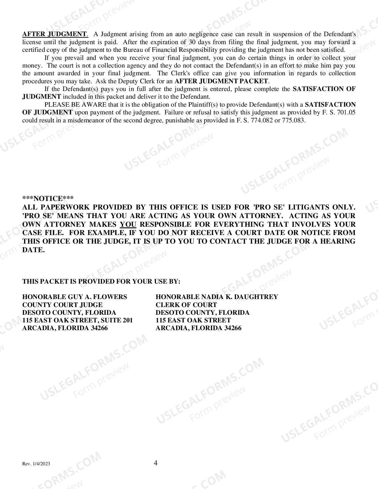 Preview Small Claims Court Packet