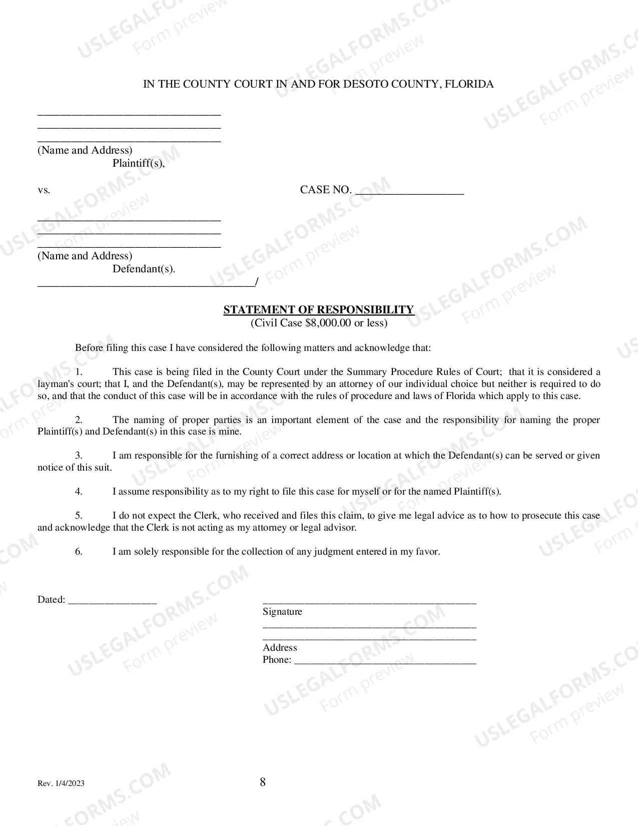 Preview Small Claims Court Packet