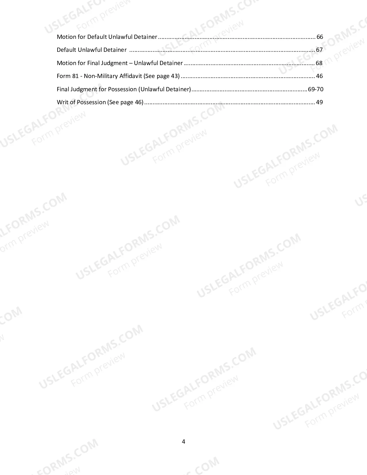 Preview Eviction Packet for Failure to Pay Rent and Damages (Back Rent)
