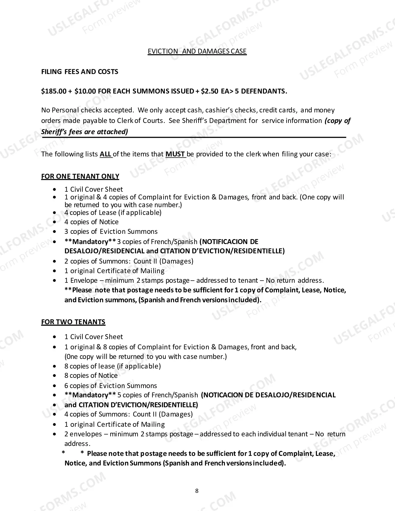Preview Eviction Packet for Failure to Pay Rent Only (No Back Rent Sought)