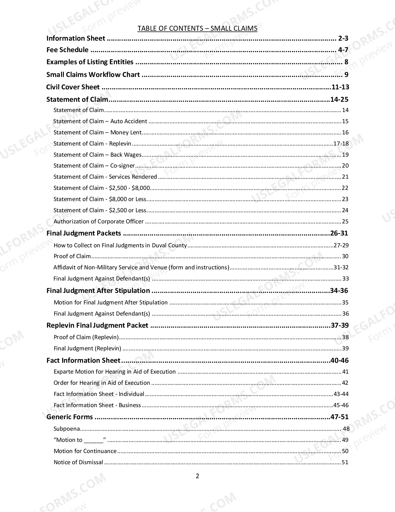Preview Small Claims Packet