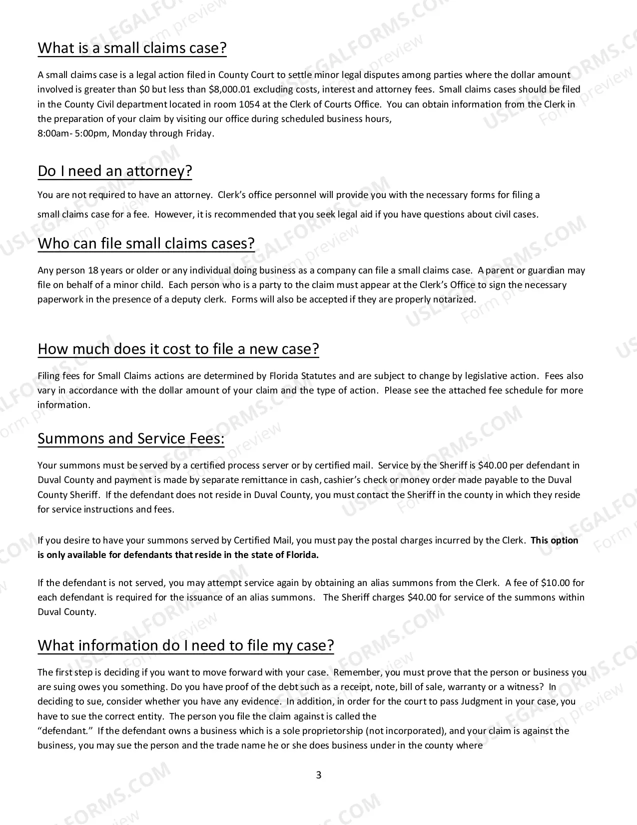 Preview Small Claims Packet