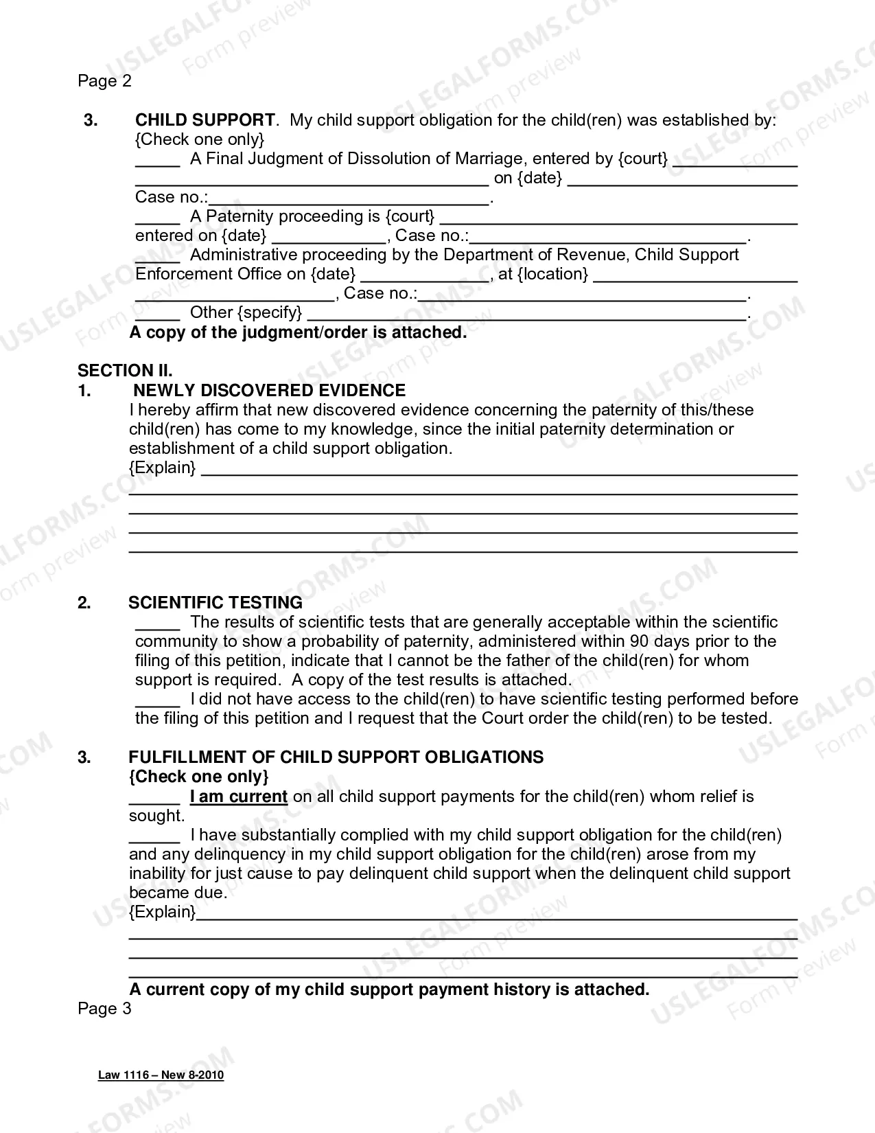 Preview Final Judgment On Petition To Disestablish Paternity And-Or Child Support Obligation