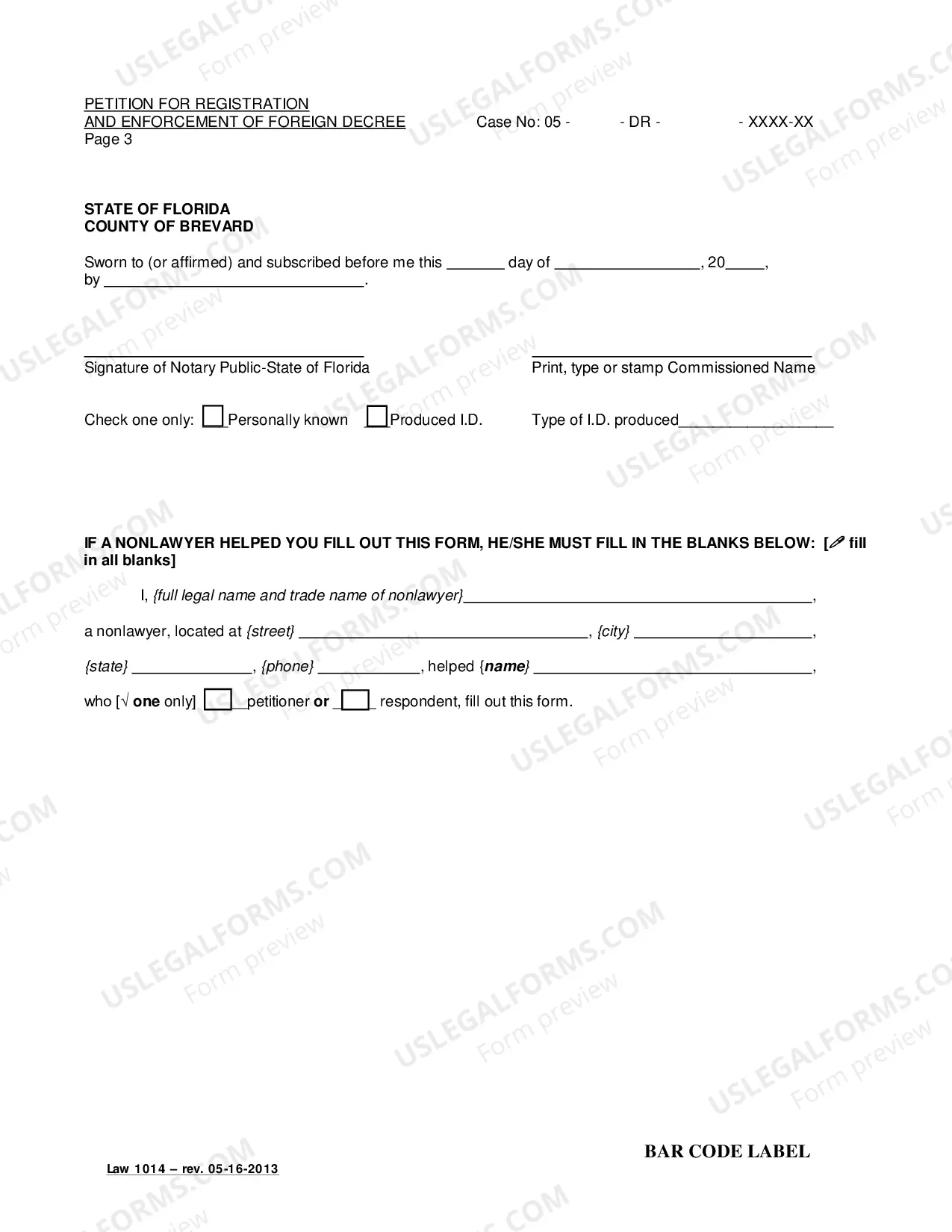 Preview Petition For Registration And Enforcement of Foreign Decree