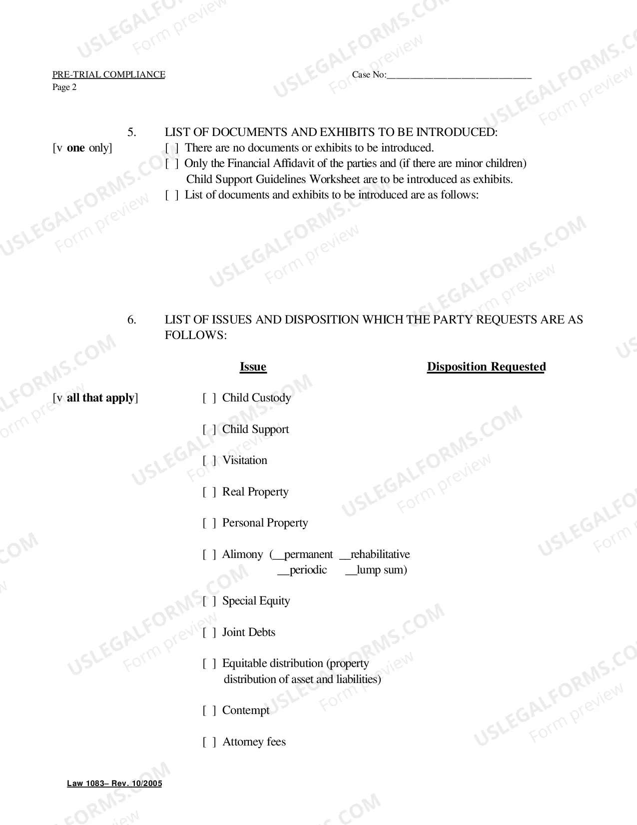 Preview Pre-Trial Compliance