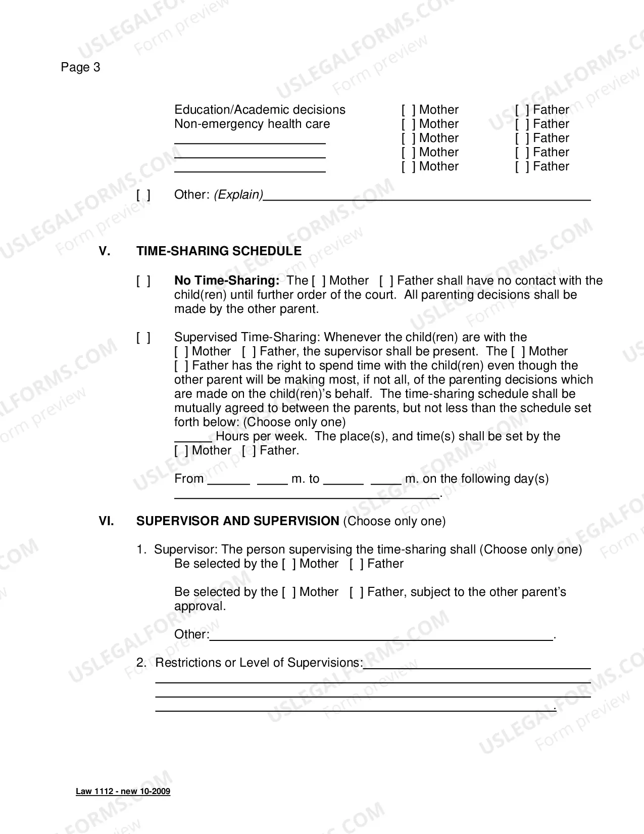 Preview Supervised-Safety-Focused Parenting Plan