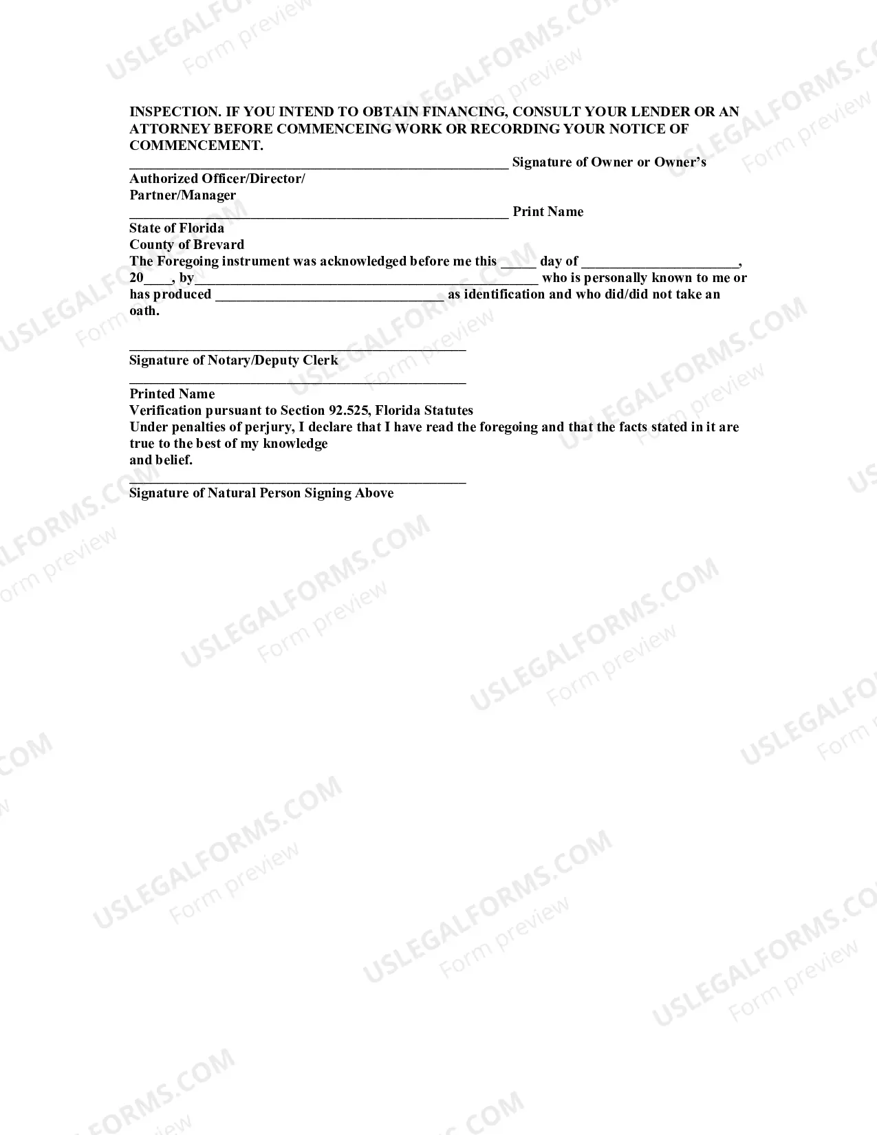 Preview Notice of Commencement