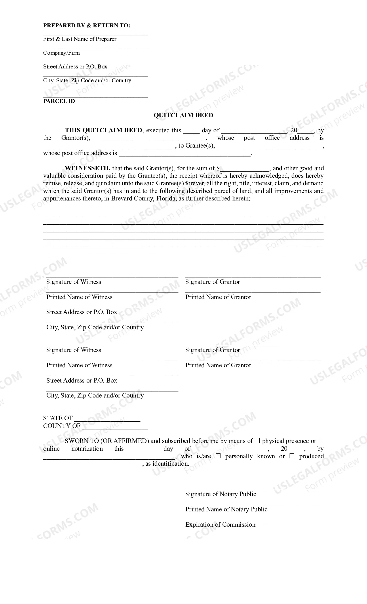 Preview Quit Claim Deed