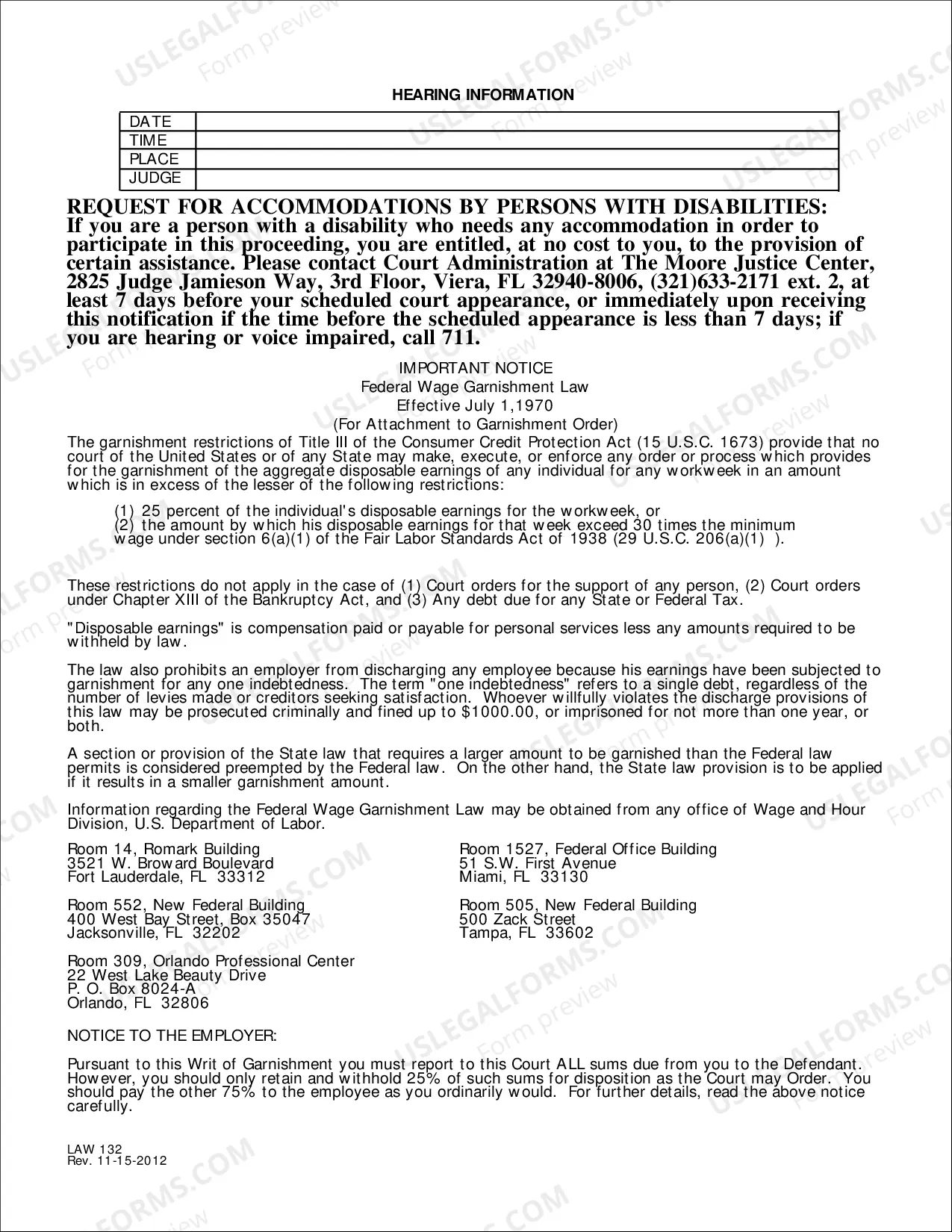 Preview Writ of Garnishment