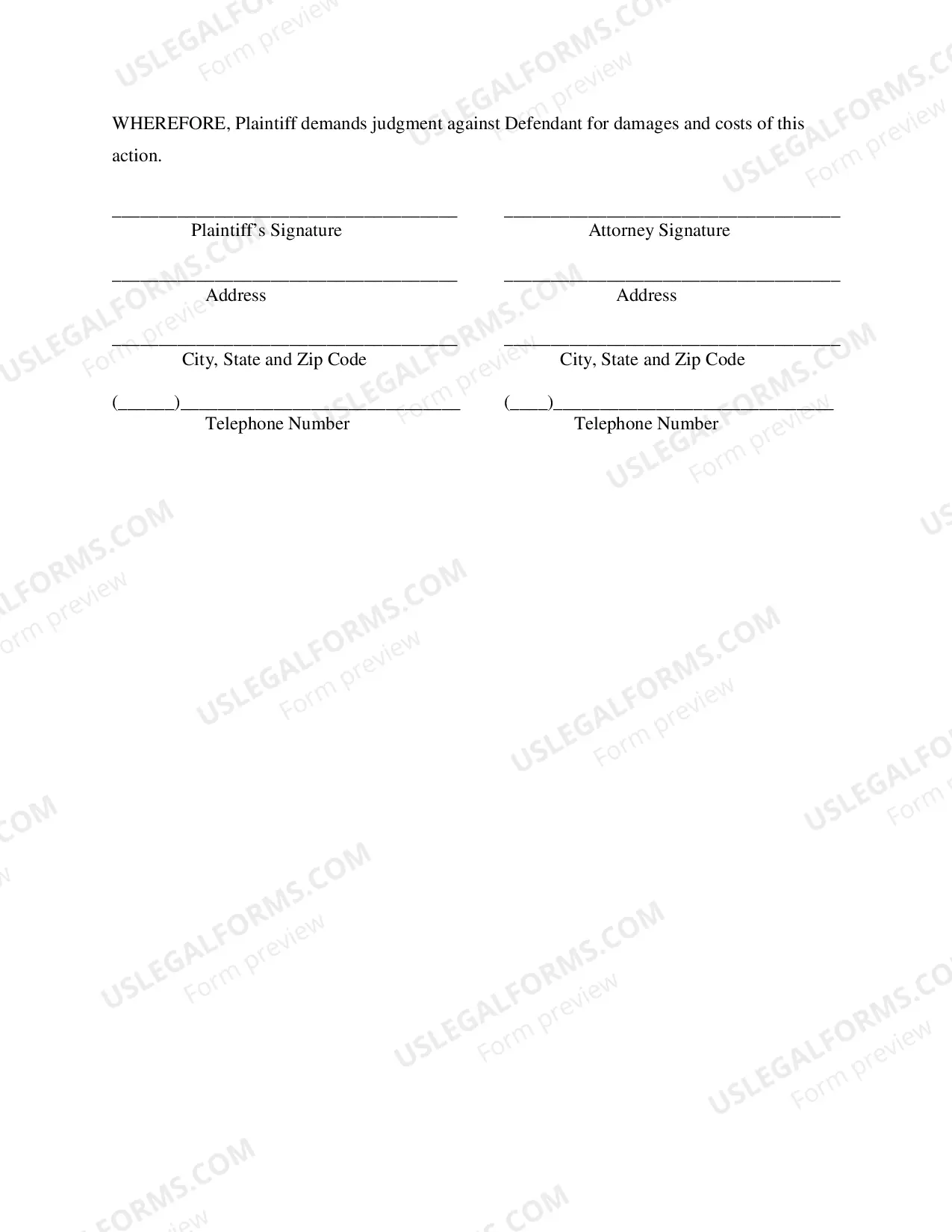 Preview Statement of Claim w-Instructions