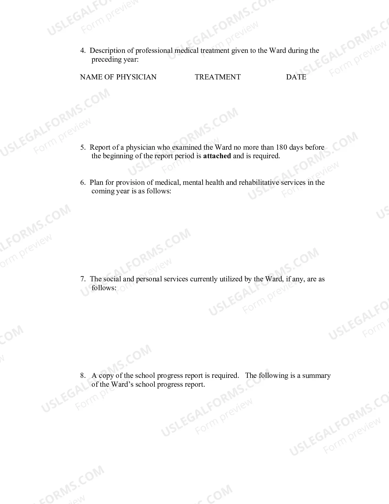 Preview Annual Guardianship Plan For Minor Child