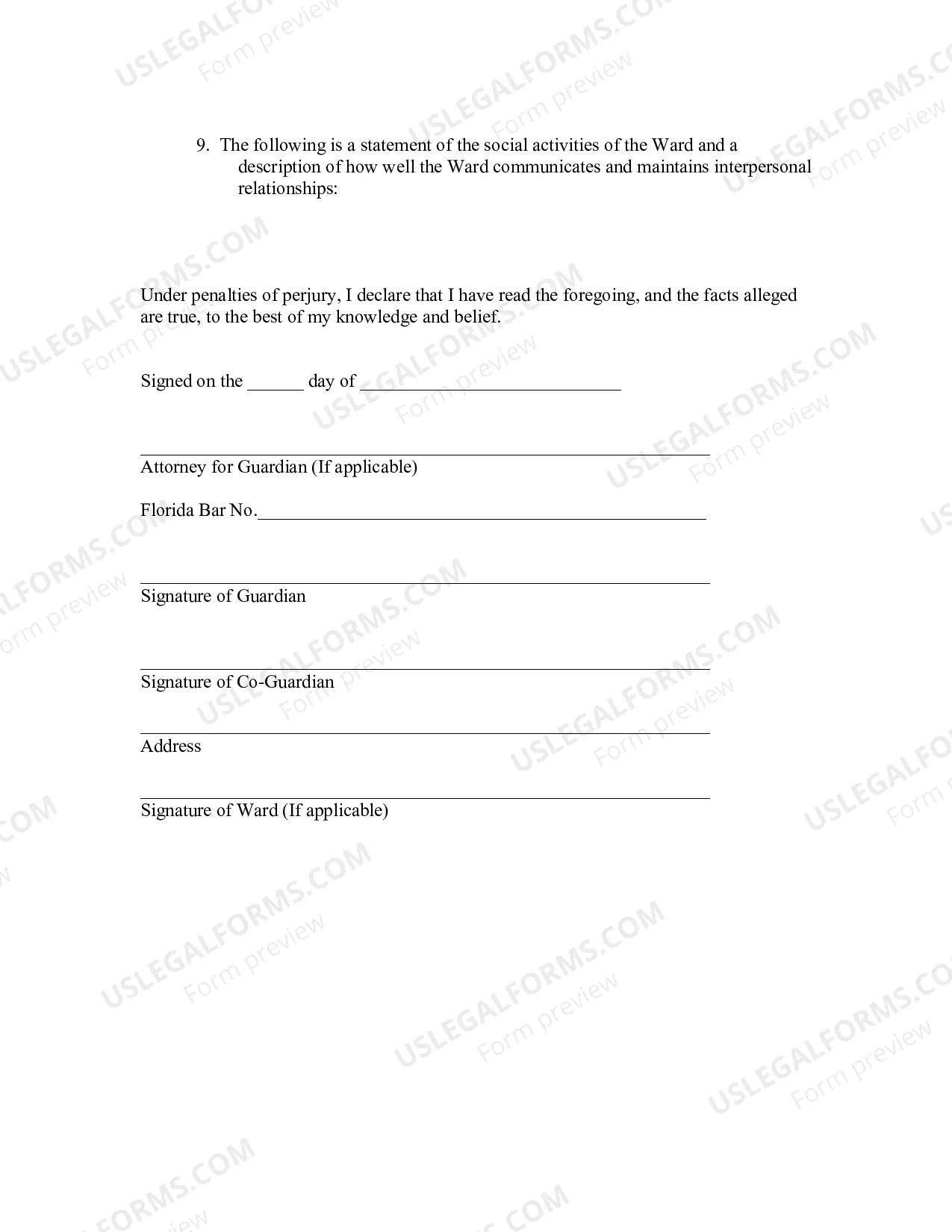Preview Annual Guardianship Plan For Minor Child
