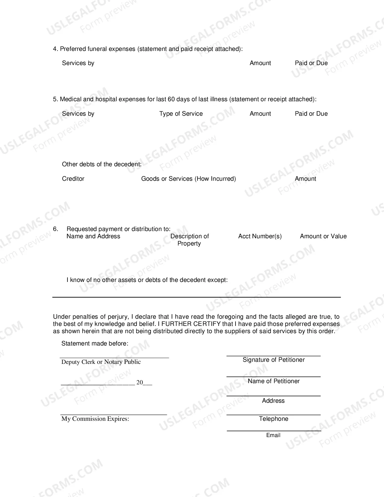 Preview Disposition of Personal Property Without Administration Verified Statement