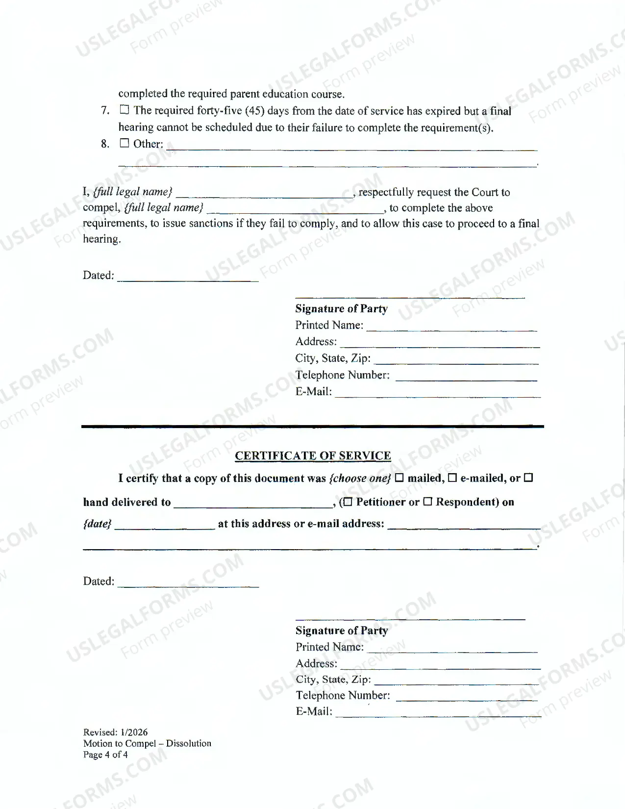 Preview Motion For Ex-Parte Order To Compel And Other Relief (Dissolution)