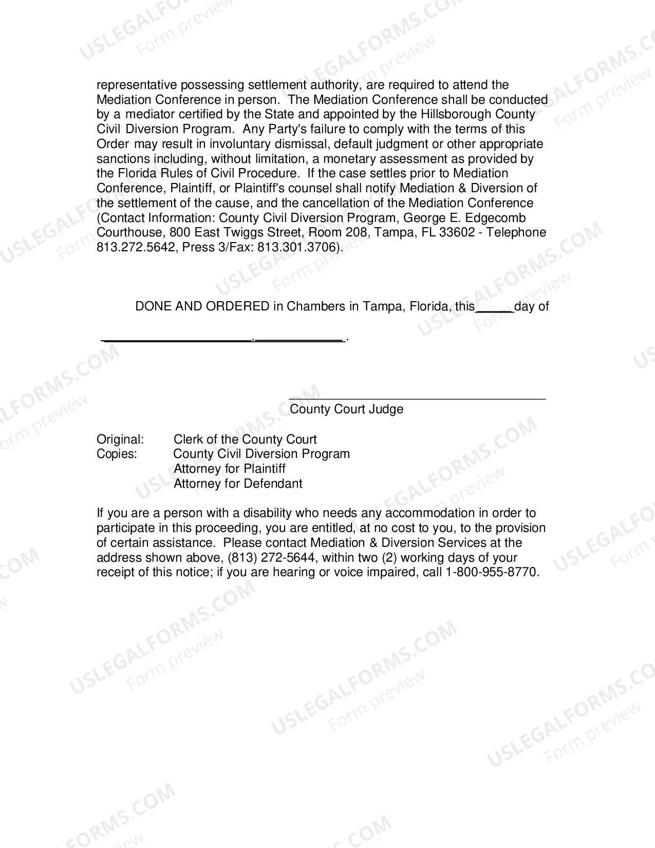 Preview Standard PIP Pre-Trial Order Div H