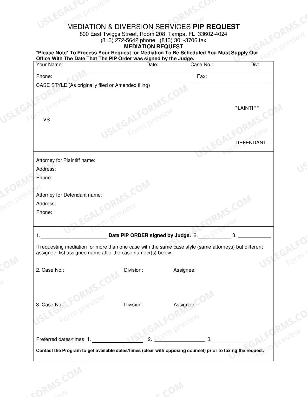 Preview Standard PIP Pre-Trial Order Div I Or J