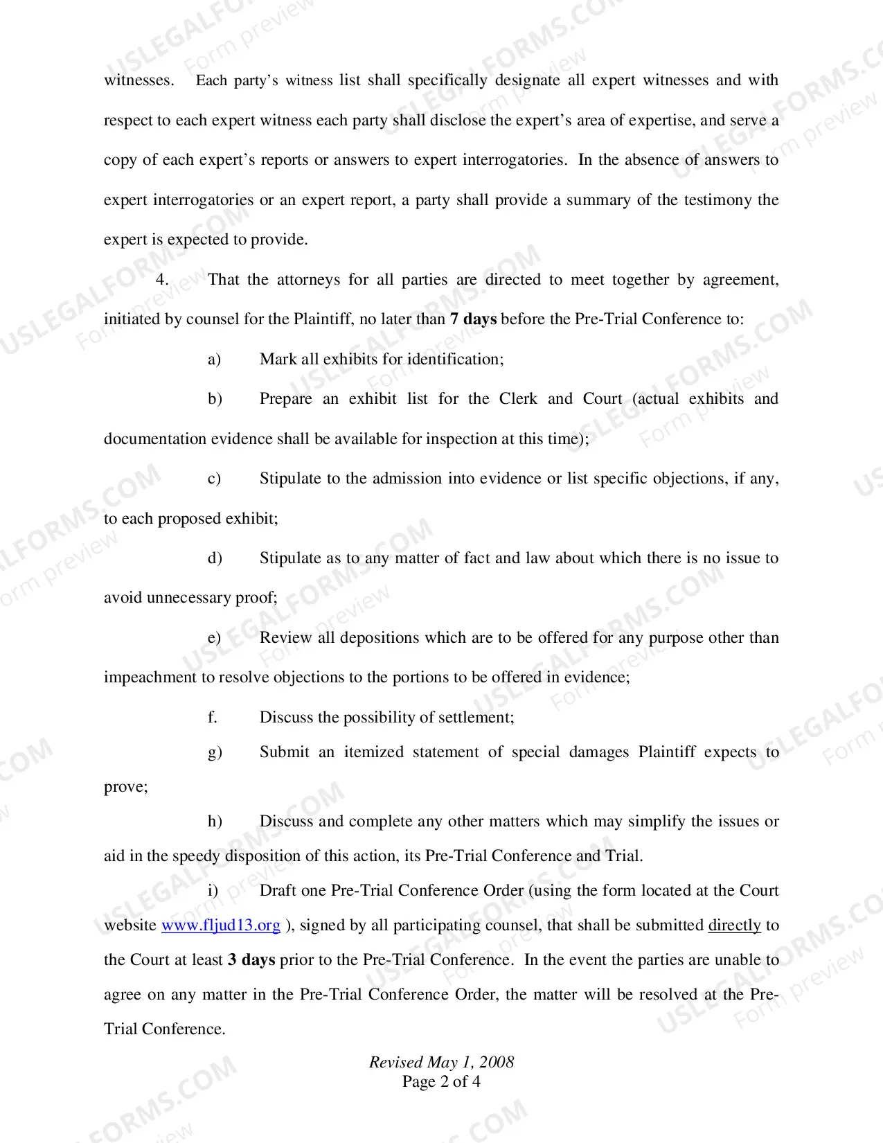 Preview Uniform Order Setting Adversary Proceeding For Trial And Pre-Trial (Non-Jury)