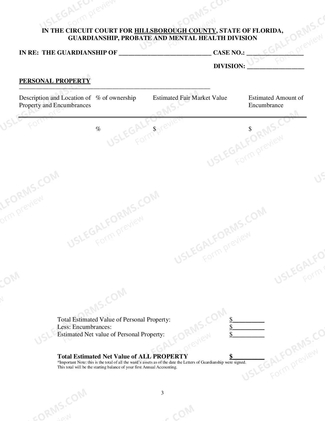 Preview Verified Inventory of Guardian (Initial Report Of Guardian Of Property)