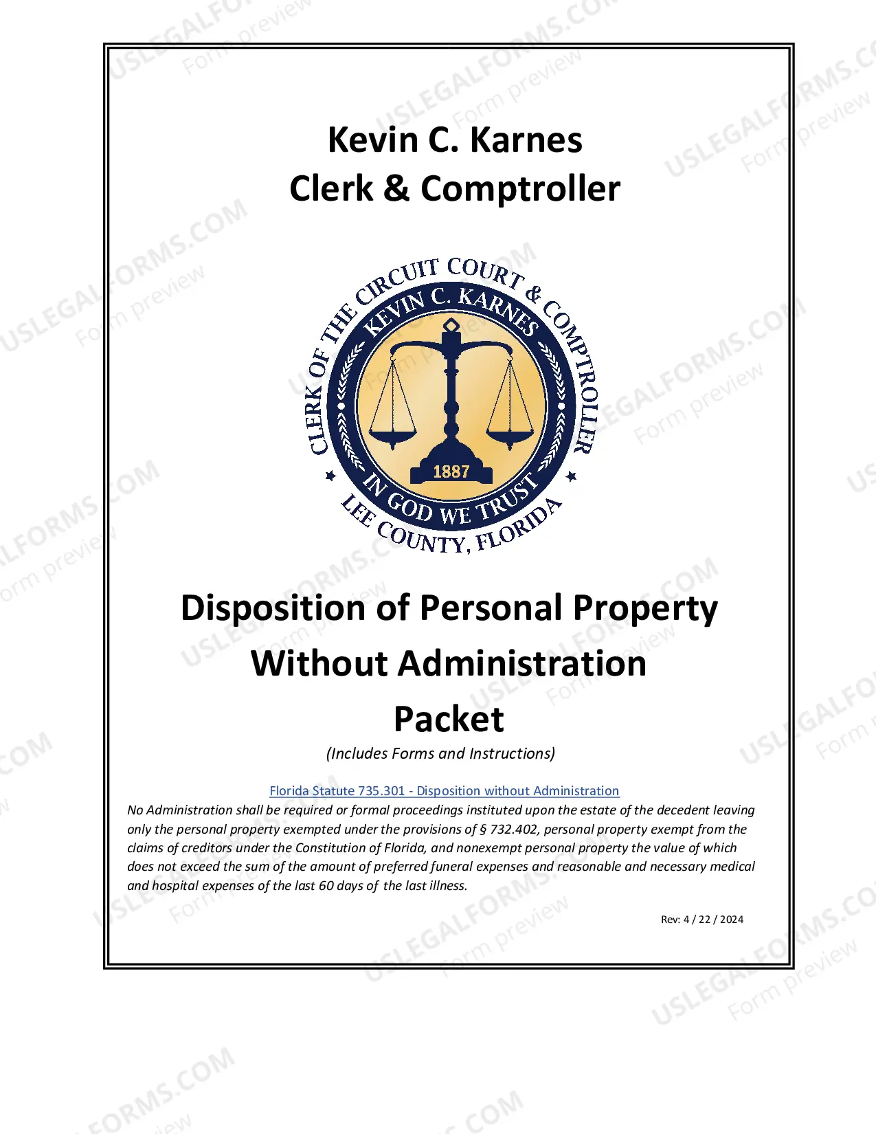 Preview Disposition of Personal Property Without Administration