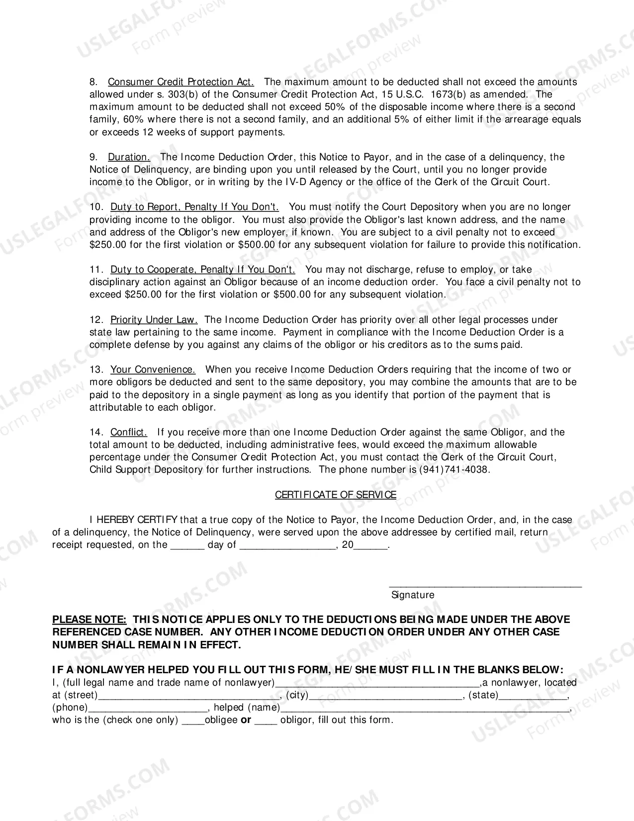Preview Notice To Payor