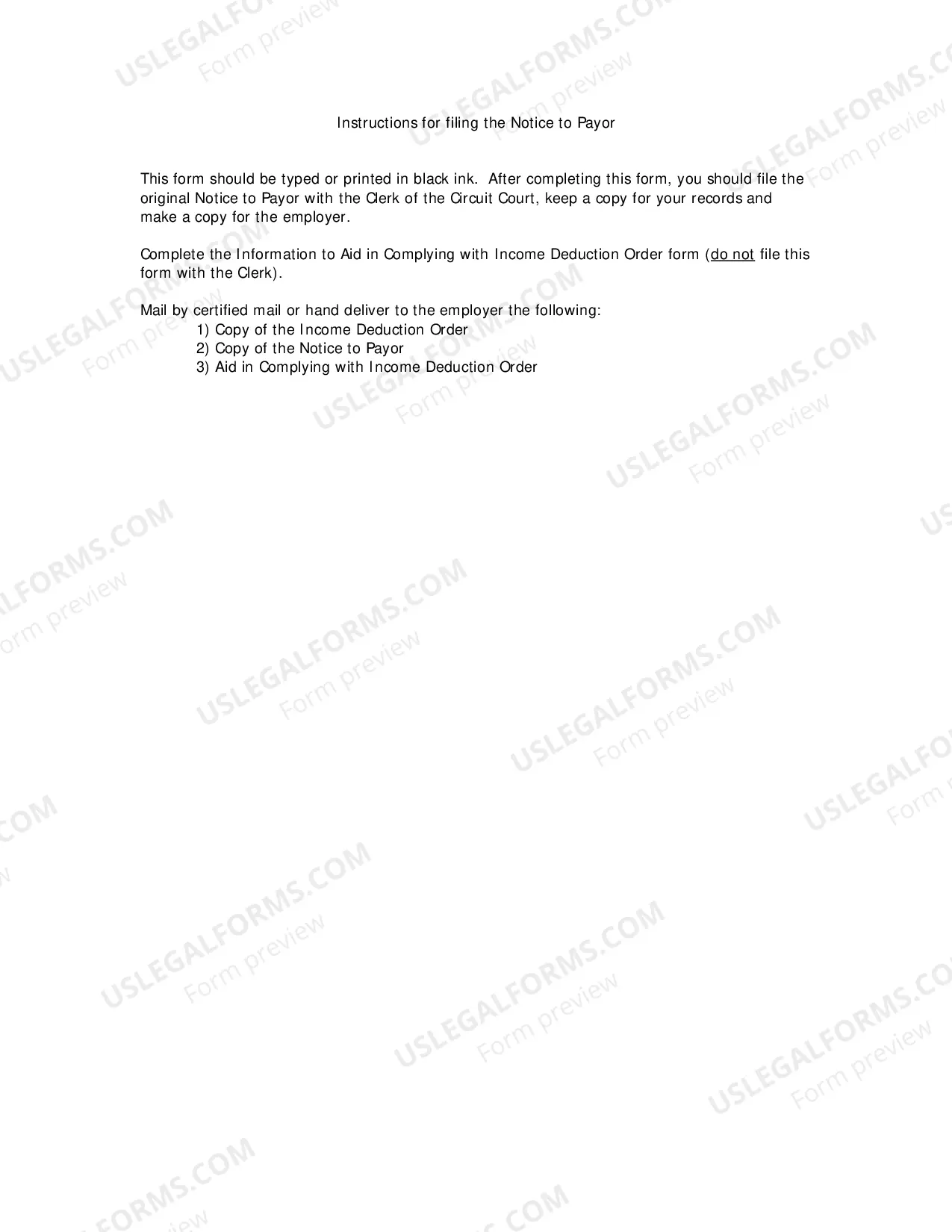Preview Notice To Payor