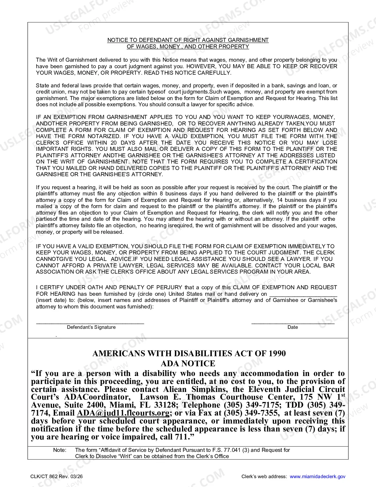 Preview Claim of Exemption And Request For Hearing