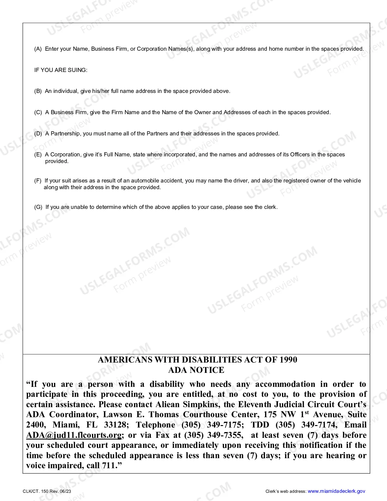 Preview Plaintiff Statement