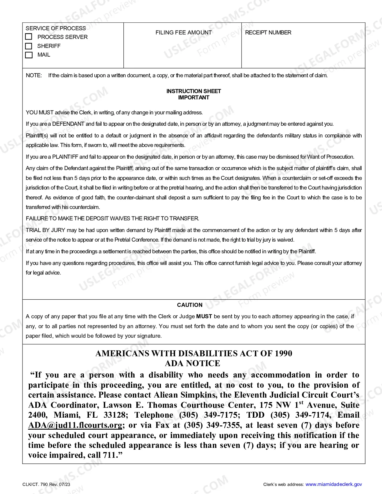 Preview Statement of Claim (Auto Negligence)