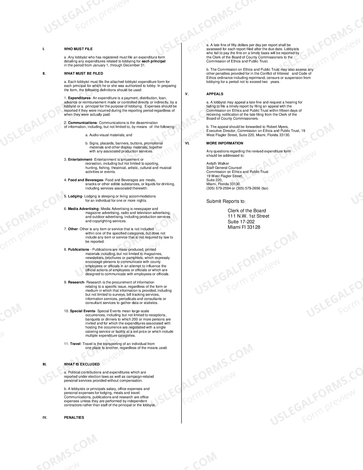Preview Lobbyist Expenditure Report