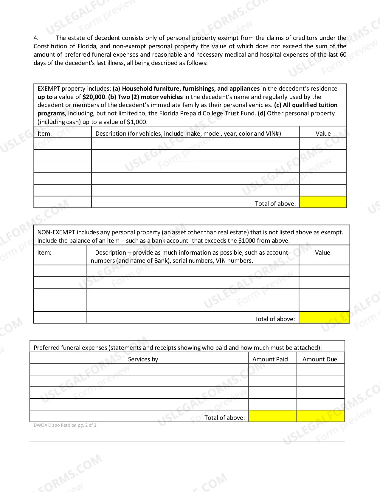 Preview Disposition of Personal Property Without Administration