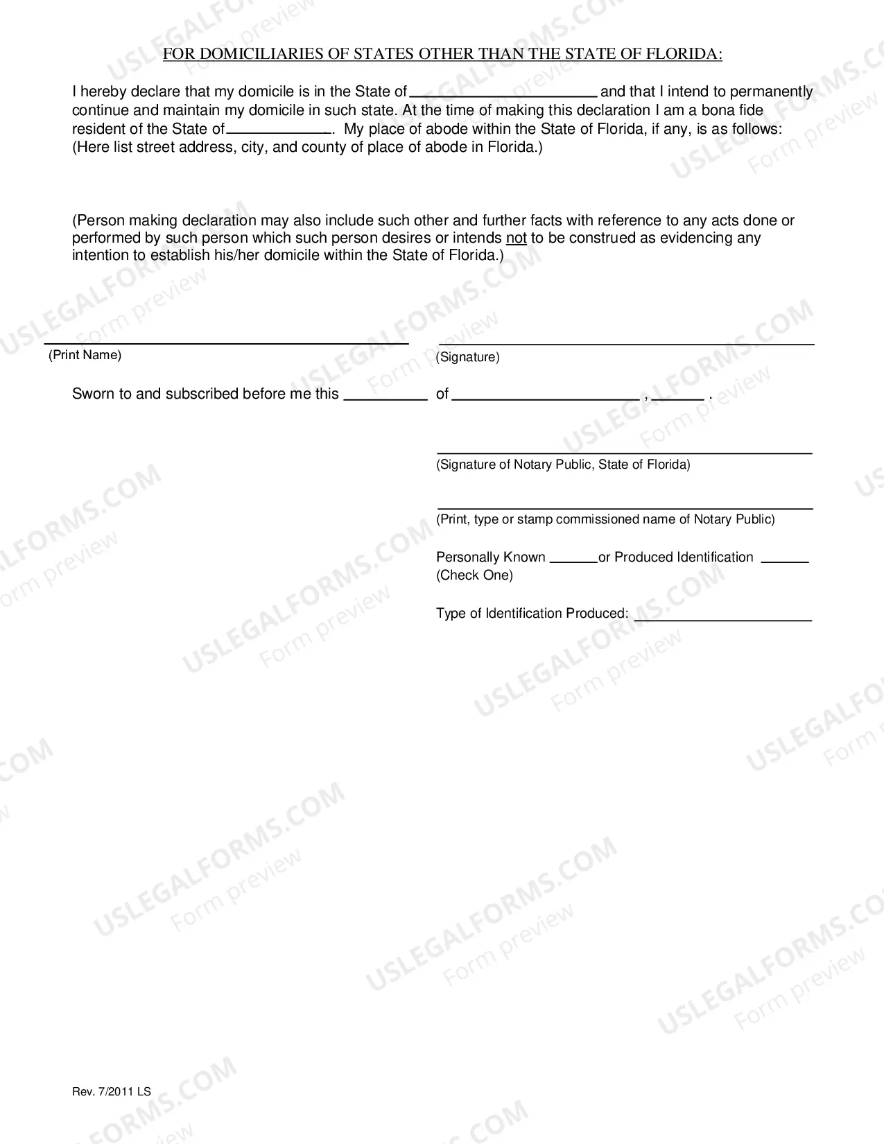 Preview Declaration of Domicile
