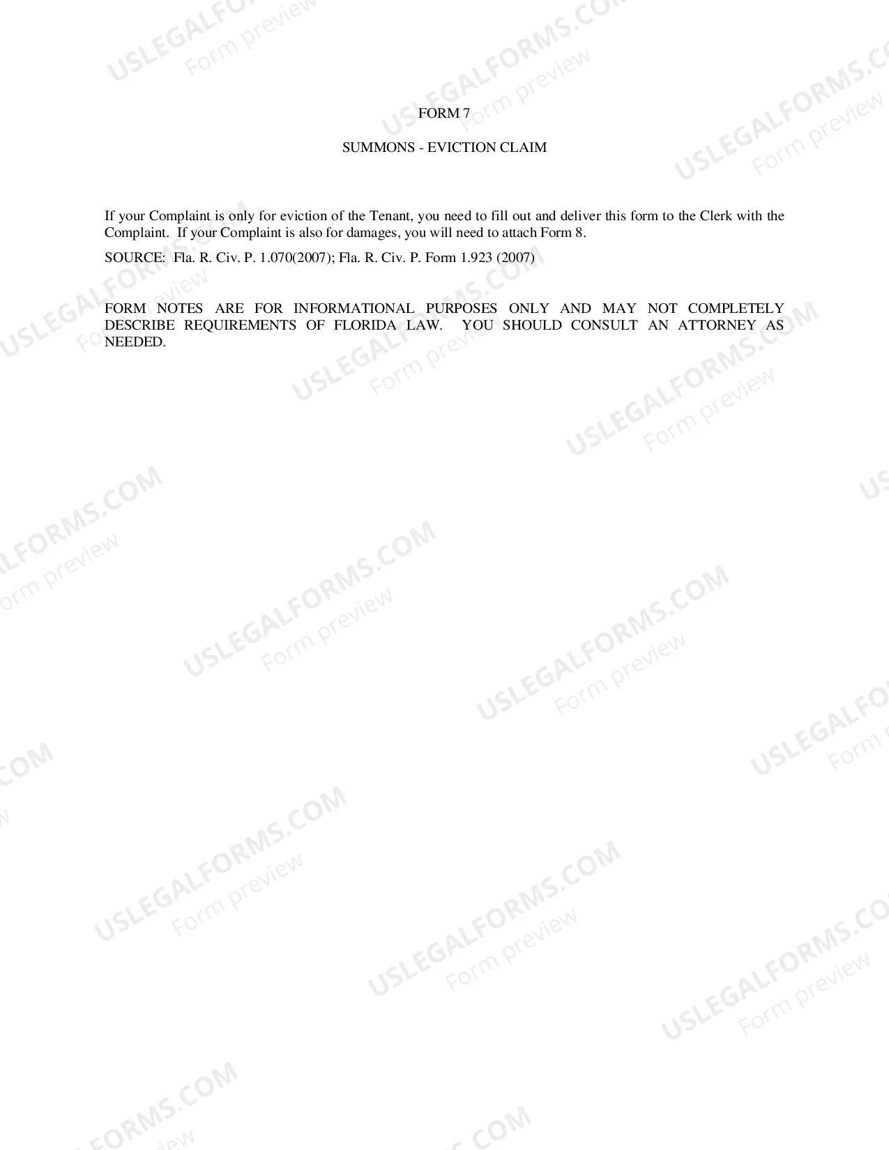 Preview Eviction Summons Residential