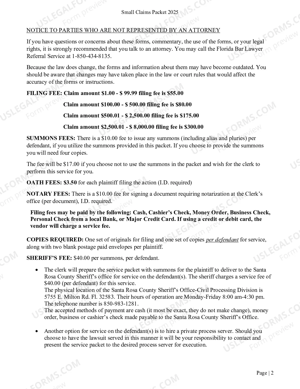 Preview Small Claims Forms and Instructions Packet